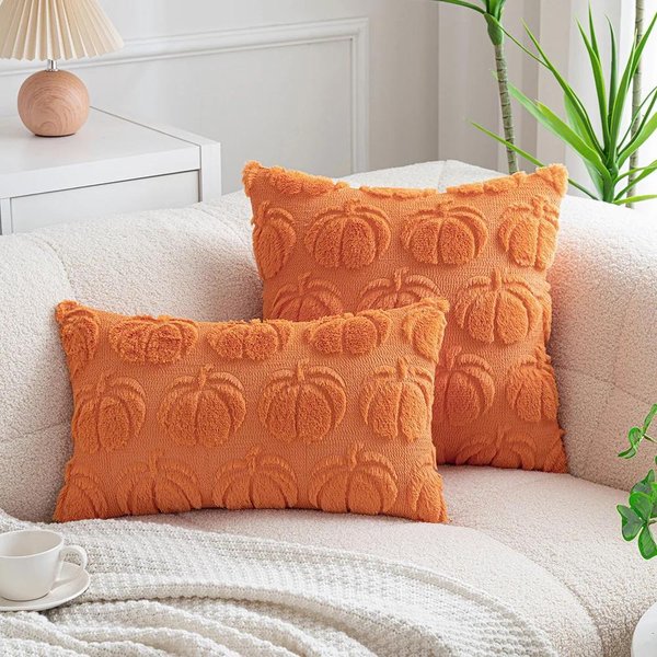 Fundas De Almohada De Calabaza De OtoñO 30X50Cm 45X45Cm 50X50Cm Fundas De CojíN Suave Felpa Funda De Almohada Para Hogar Sofá SillóN DecoracióN De Halloween 50X50Cm-image