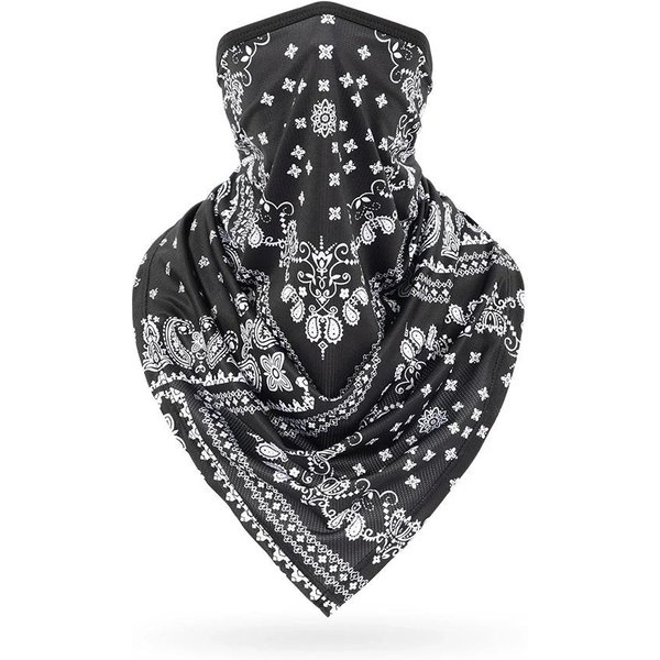Wielofunkcyjna Bandana Maska Czarno-BiałA Hip Hop Bandana Owijka Paisley Nowa Lodowa Jedwabna Rurka Ocieplacz Na Szyję Turystyczny TróJkąTny Szalik One Size Gray-image