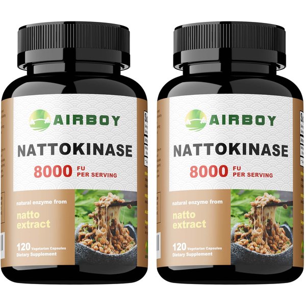 KapsułKi Z Nattokinazą, 8000 Fu Na Porcję, Czyste Naturalne Ekstrakty RośLinne, Codzienne Suplementy Diety Dla MężCzyzn I Kobiet. 120*2-image