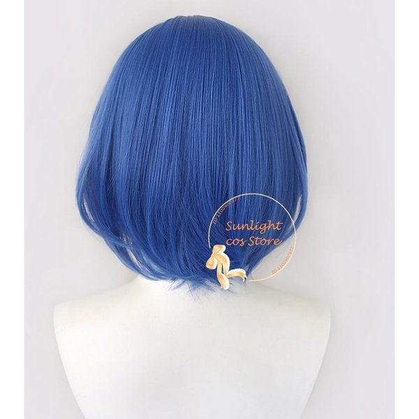 Anime Bocchi Yamada Ryo Peruka Cosplay Damska KróTka Niebieska Peruki Yamada Ryo Odporne Na CiepłO Syntetyczne Peruka Cosplay Anime + Czepek Pod Perukę One Size Blue-image