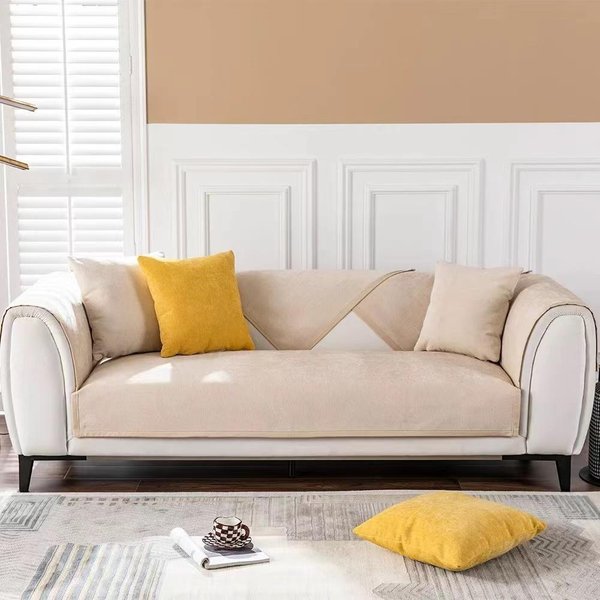 Funda De Sofá Seccional Suave De Alta Calidad Nordic Chenille Color SóLido Toalla De Sofá Universal Antideslizante Funda De Sofá Para Sala De Estar W70 X L70Cm 1Pc-image
