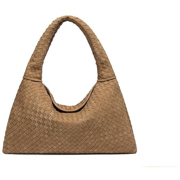 Bolso De Mujer Tejido Mate, Textura VersáTil, Bolso De Hombro ÚNico Sobaco, Bolso Tote De Gran Capacidad Para Desplazamientos Brown-image