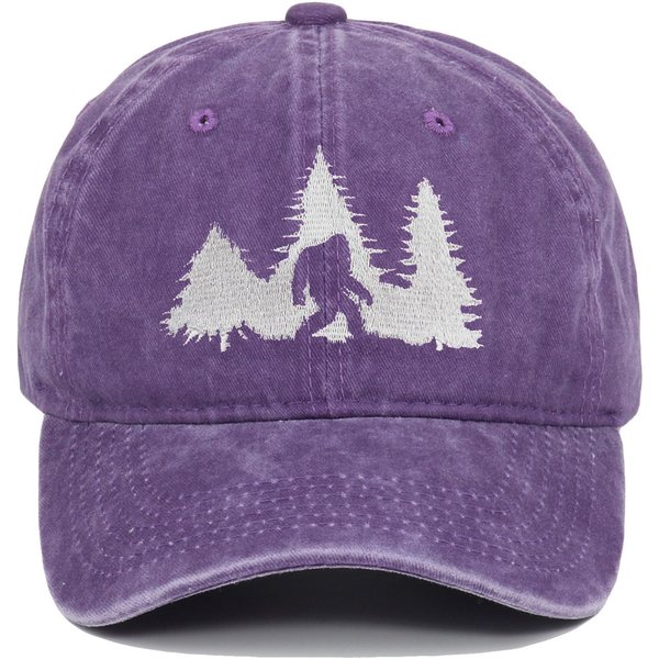 Nowa Haftowana Vintage Sprana Czapka Baseballowa Bigfoot Tata Hip Hop Adjustable Pink-image
