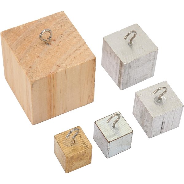 Juego De 5 Cubos De Densidad Cobre Hierro Aluminio Madera Maciza Bloques De Densidad Para Experimento FíSico-image