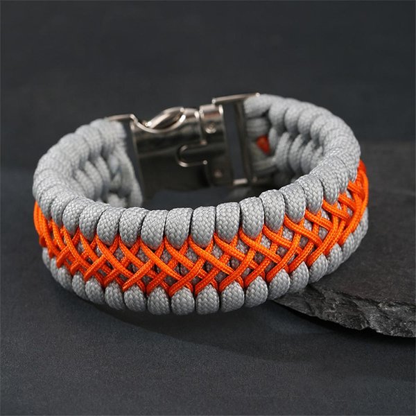 Pulsera De Paracord De 7 Hilos Hecha A Mano Para Hombre - Supervivencia Al Aire Libre Camping Cuerda De Emergencia Pulsera JoyeríA Vintage Regalo Para Senderismo 20Cm-image