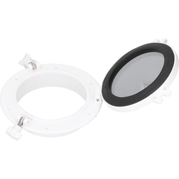 Portilla Redonda De 8 Pulgadas Ventana De Ojo De Buey Vidrio Templado Universal Para RV Barco Yate Blanco-image