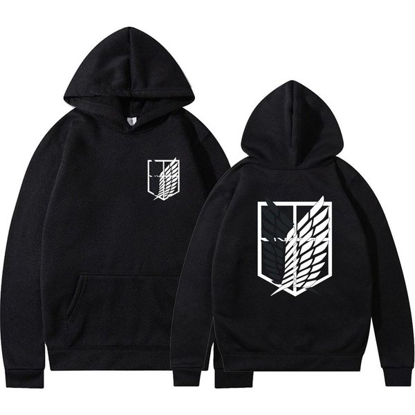 Anime Ataque A Los Titanes Sudadera Con Capucha Para Mujer Sudaderas Mujer Ropa Urbana Jersey Harajuku Shingeki No Kyojin Sudadera L Negro-image