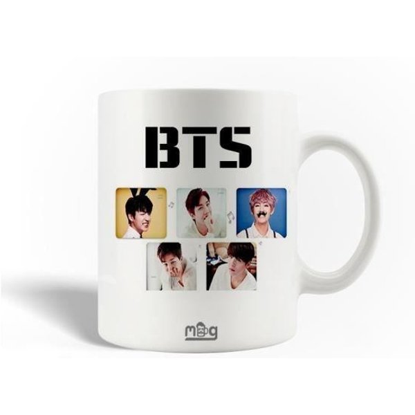 Kubek Ceramiczny - Bts - Logo Bangtan Sonyeondan - 30Cl - MożNa Myć W Zmywarce - BiałY-image