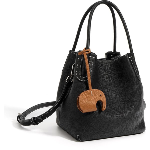 Bolso Cesta De Verduras De Cuero De Primera Capa, Bolso Cruzado Sencillo Y VersáTil Para TeléFono MóVil, Bolso Cubo De Hombro ÚNico Para El Trayecto-image