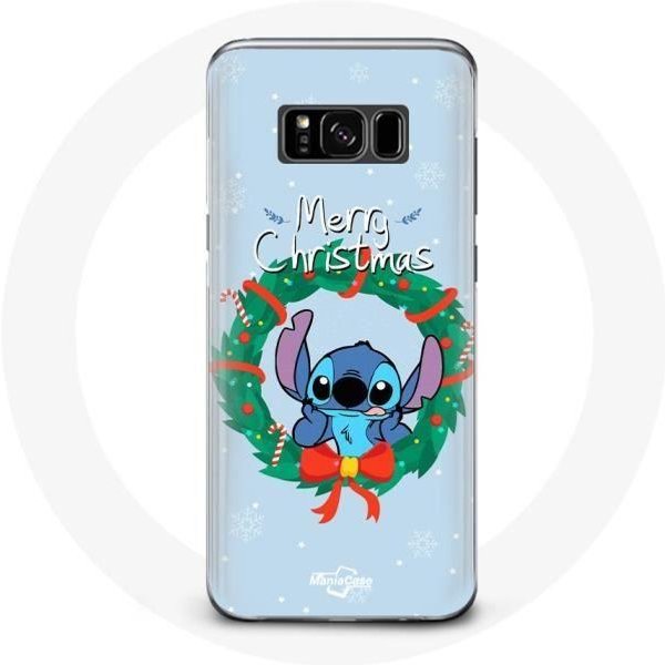 Funda Para Samsung Galaxy S8 Plus Stitch Nieve Feliz Navidad Azul-image