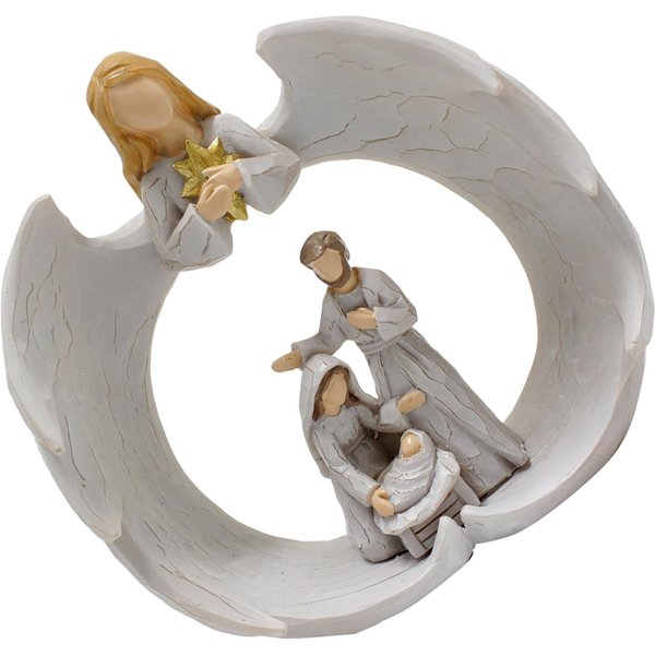 Estatua ÁNgel Orando Resina SintéTica Figurilla Decorativa Ala De ÁNgel DecoracióN Para El Hogar Regalo Gray-image