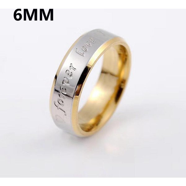 Simple Forever Love Anillo De Pareja De Acero Titanio JoyeríA De Boda 12 Beige-image