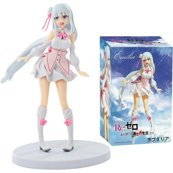 17Cm Anime Re:ŻYcie W Innym śWiecie Od Zera Kawaii Akcesoria Emilia Pamięć ŚNieg Magiczna Dziewczyna PVC Model KreskóWkowy Zabawki TrwałE Prezenty-image