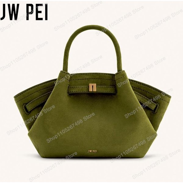 JW PEI Hana Bolso Cruzado De Cuero Granulado Vintage Para Mujer Bolso De Mano Trapezoidal De Gran Capacidad Bolso Minimalista Con Asa Superior Bolso Tote Para El Trabajo Y El Viaje De Mujer S Black-image