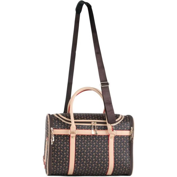 TransportíN De Lujo Para Mascotas Transpirable Plegable Piel PU PortáTil Tipo Bandolera TransportíN Para Mascotas Bolso Para Perro Café MarróN-image