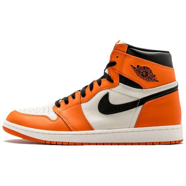 Zapatillas De Hombre Air Jordan 1 Retro High OG Shattered Backboard Away Naranja Vela Negro-Estrella De Mar 555088-113 43 Black-image