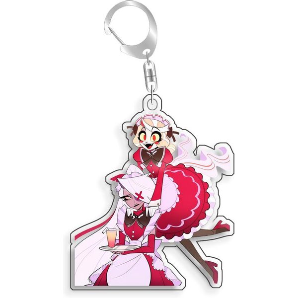 Hazbin Hotel Angel Dust Valentino Vox Velvette Blitzo Stolas Akrylowy Breloczek Wisiorek Zawieszki Do Toreb Kolekcja Gier Anime Zabawka Prezent 5Cm White-image