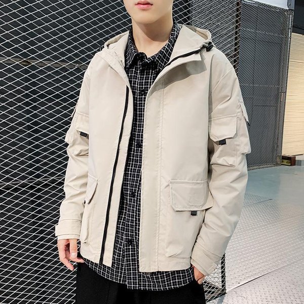 Nuevas Chaquetas De Trabajo Con Capucha De Primavera Y OtoñO, Chaquetas Casuales Holgadas De Moda Para Hombres Y NiñOs, De OtoñO 4XL White-image
