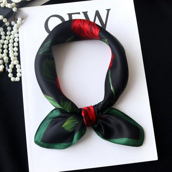Nowy Czysty Jedwabny Szalik Damski Na Szyję, Do WłOsóW, Foulard, Bandana, Kwadratowa Opaska Na GłOwę, HidżAb, Wzorzysty Szal Poncho, Pashmina, Szal 53 Cm Real Silk 53X53Cm Gray-image