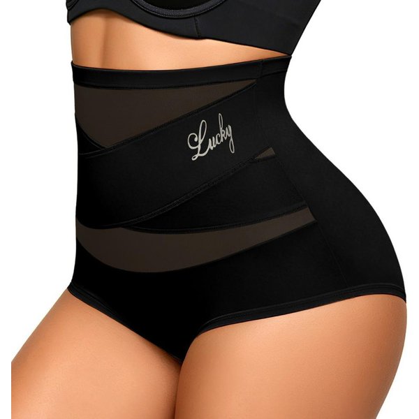 Braguitas Moldeadoras Sin Costuras De Cintura Alta Para Mujer, CompresióN Cruzada, Control De Abdomen, Levanta GlúTeos, Adelgazantes, Moldeadoras, Para Todas Las Estaciones 2XL Negro-image