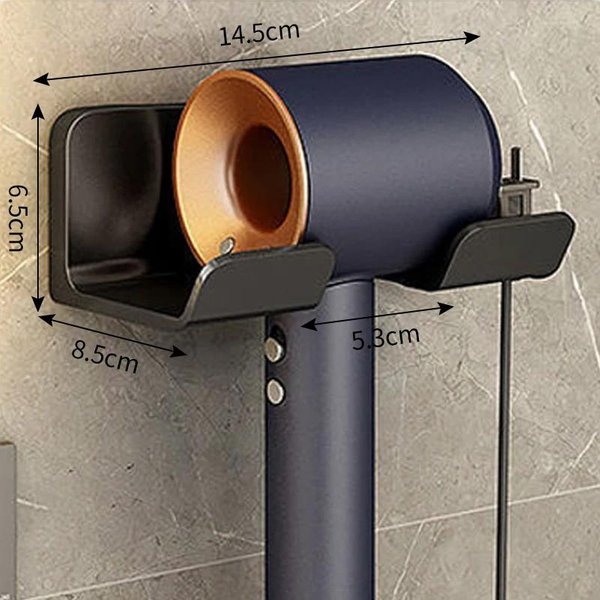 Estante De Almacenamiento Para Secador De Pelo Montado En La Pared Sin Taladro Estante De Almacenamiento Y ColocacióN De Secador De Pelo Para BañO Estante De Almacenamiento Multifuncional-image