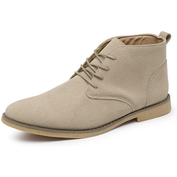 Retro MęSkie Wysokie Buty SkóRzane Na Co Dzień Buty Ze Szpicem, DużE Rozmiary 39-46 39 Khaki-image