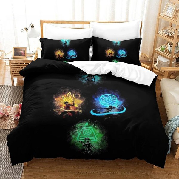 Styl Druku 3D Avatar Anime Ostatni WłAdca ŻYwiołóW Kolekcja PośCieli Rozmiar Pojedynczy Rozmiar BliźNiaczy Rozmiar PełNy Rozmiar KróLowej Rozmiar KróLewski Wymiary Rozmiar łóżKa Kolekcja łóżEk DorosłY EU Single 135X200Cm-image