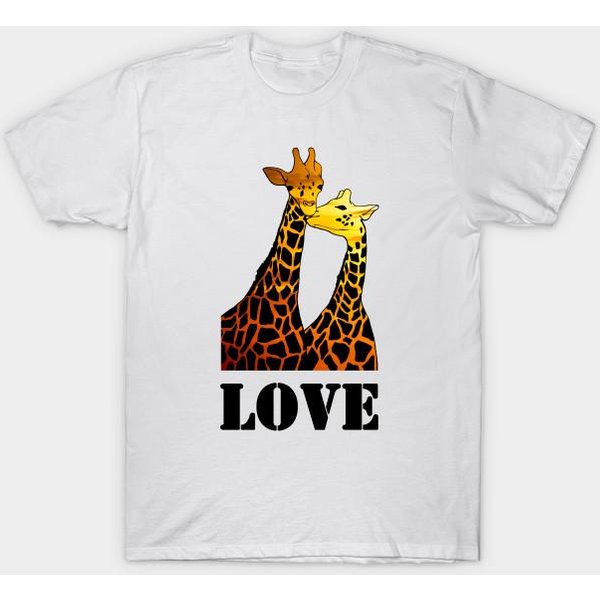Camiseta Mujer Amo Jirafas Atardecer Estampado Harajuku Camiseta Kawaii Verano Manga Corta Camiseta Femenina Top 4XL Blanco-image