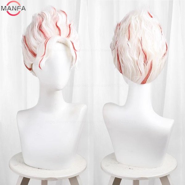 Okarun Occult Kun Peluca De Cosplay Anime Dandadan Gafas Okarun Ken Takakura Momo Ayase Pelo Corto Blanco Rojo Pelucas Resistentes Al Calor White-image