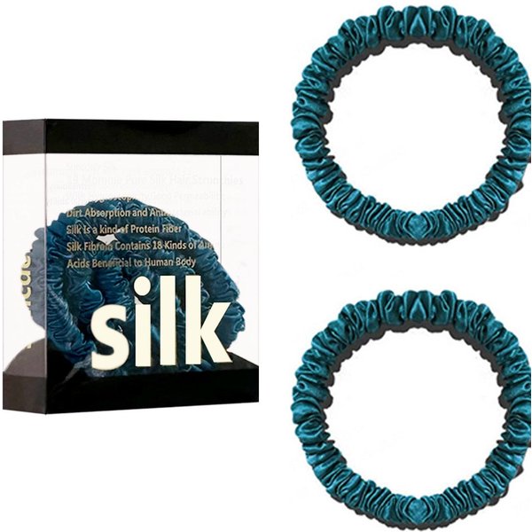 Coleteros De Seda Morera 100 % Pura, Cintas Para El Pelo De Seda, Bandas Para El Pelo, Coleteros Finos, Accesorios Para El Cabello, 42 Colores Black-image