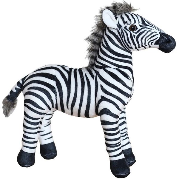 Juguete De Peluche De Cebra Con Rayas Negras De 33X30 Cm Relleno SimulacióN De Animal De ZoolóGico MuñEco Peluche De Pie CompañEro Regalo De CumpleañOs 33X30Cm-image