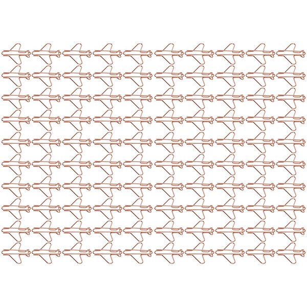 100 Piezas Clips De Papel Con Forma Serie Oro Rosa Galvanizado Metal PortáTil Lindo Clips De Oficina Para-image