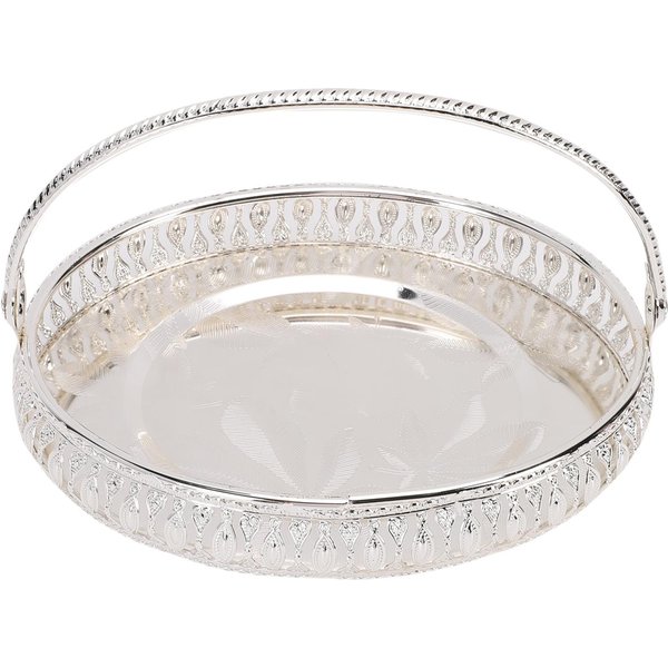 Bandeja De Frutas De Metal Con Asa Ovalada Bol Decorativo Plato Para Servir Dulces Snacks Postres Aperitivos-image