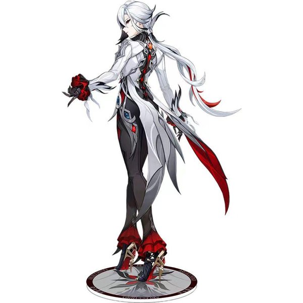 Genshin Impact Figurka Anime Varka Akrylowy Stojak Lauma Flins Aino Ineffa PłYtka Modelowa 1 Szt. Dekoracja Biurka StojąCy Znak Fani Gry TrwałE Prezenty-image