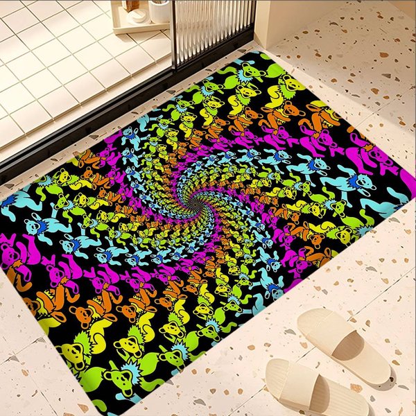 G-Grateful D-Dead Zespół Mata PodłOgowa PokóJ DziecięCy Dekoracja Sypialni Balkon Mata WejśCiowa AntypośLizgowa Salon Dywanik Powitalny 40X60 Cm-image