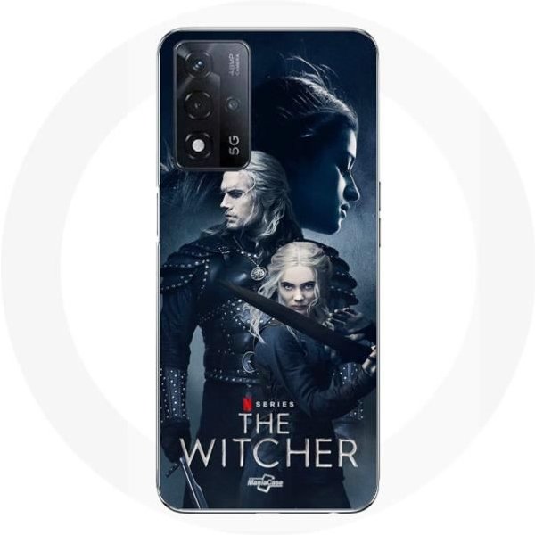 Coque Maniacase Pour Oppo A93S 5G The Witcher Geralt Yennefer Ciri Epee-image