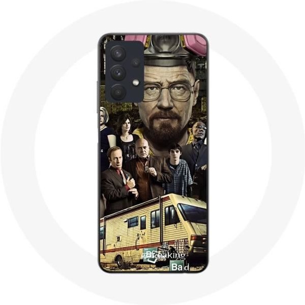Funda - Maniacase - Samsung Galaxy A32 5G - Breaking Bad Heisenberg - Flexible - Blanca-image
