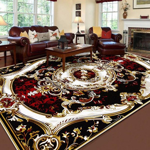 Alfombras Suaves Retro Lujosas Para Sala De Estar DecoracióN Europea ÁRea De Sofá Alfombrillas Antideslizantes Para Piso Dormitorio Alfombra MagníFica Personalizable 160*200Cm-image