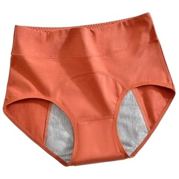 Majtki Menstruacyjne Dla Kobiet Z Wysokim Stanem, Szczelne, BawełNiane, Majtki Menstruacyjne Na Obfite Krwawienie, Majtki Poporodowe 2XL Brown-image