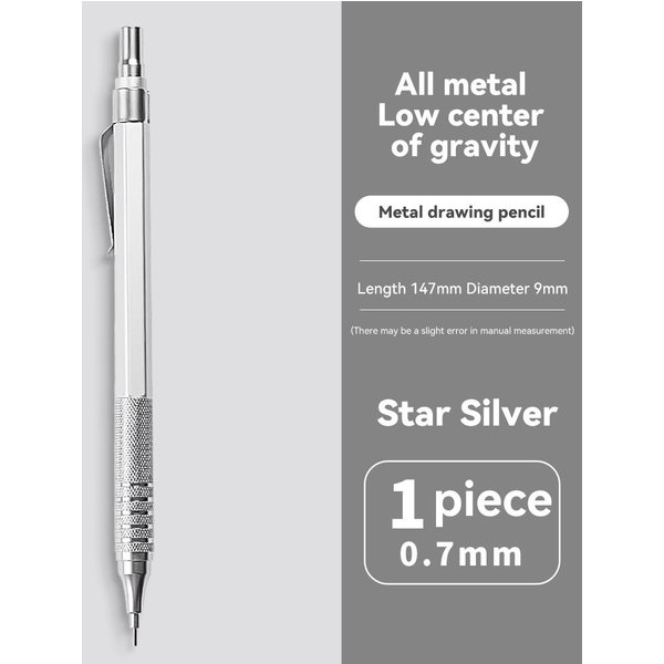 LáPiz De 0.3/0.5/0.7 Mm Oro Rosa LáPiz Profesional Dibujo ArtíStico Escritura LáPices AutomáTicos De Metal Material De PapeleríA White-image