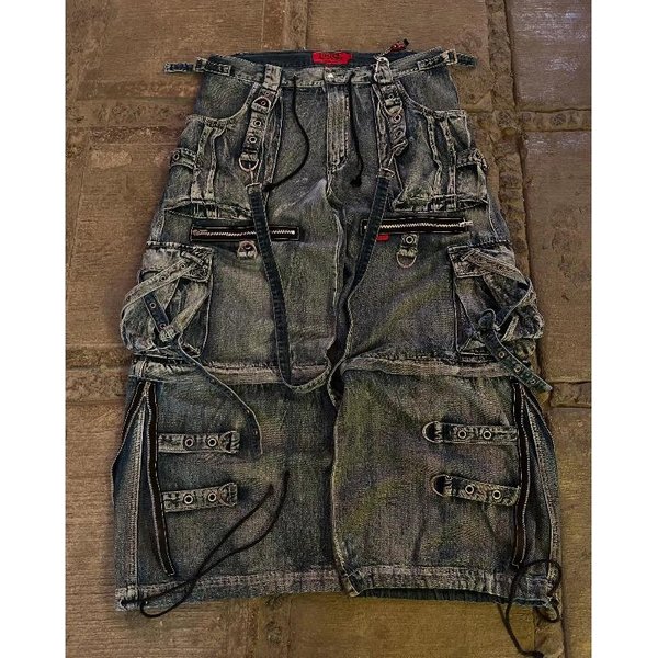 Roadvibe Streetwear CiężKie DżInsy Ubrania Y2K MężCzyźNi Kobiety Hip Hop Retro Kieszenie LuźNe Spodnie Cargo LuźNe DżInsy Niskie Stan Szerokie Nogawki Spodnie XXL-image
