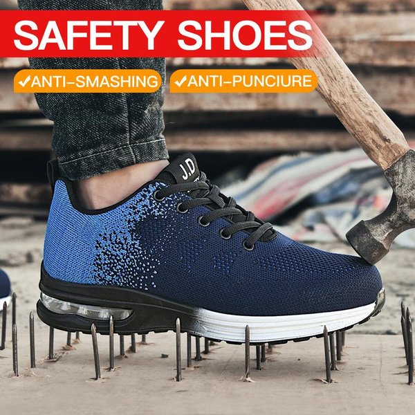 Zapatos De Seguridad Ligeros Mujer Hombre Zapatillas De Trabajo Con AmortiguacióN De Aire Zapatos Con Puntera De Acero Botas De Seguridad Para La ConstruccióN Zapatos De Trabajo Anti-Aplastamiento 42-image