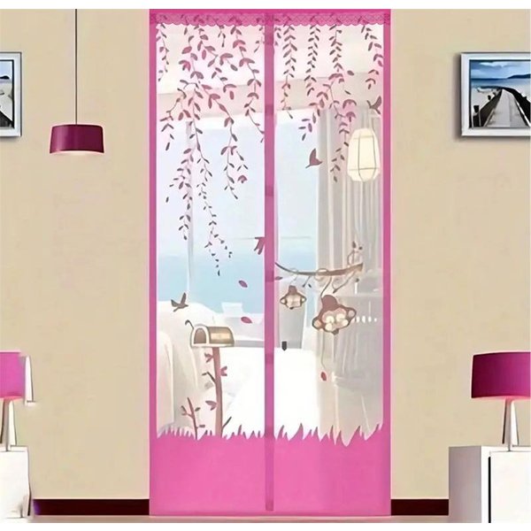 Puerta De Pantalla MagnéTica Antimosquitos Verano Transpirable VentilacióN Cortina De Puerta Puerta De Pantalla Antimosquitos Cortina De Puerta 90X210Cm White-image