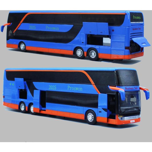 Stop MosiężNy DwupięTrowy Elektryczny Autobus Turystyczny Model Diecasts Metalowy Miejski Autobus PasażErski Model DźWięK I ŚWiatłO Zabawka Dla Dzieci Prezent-image