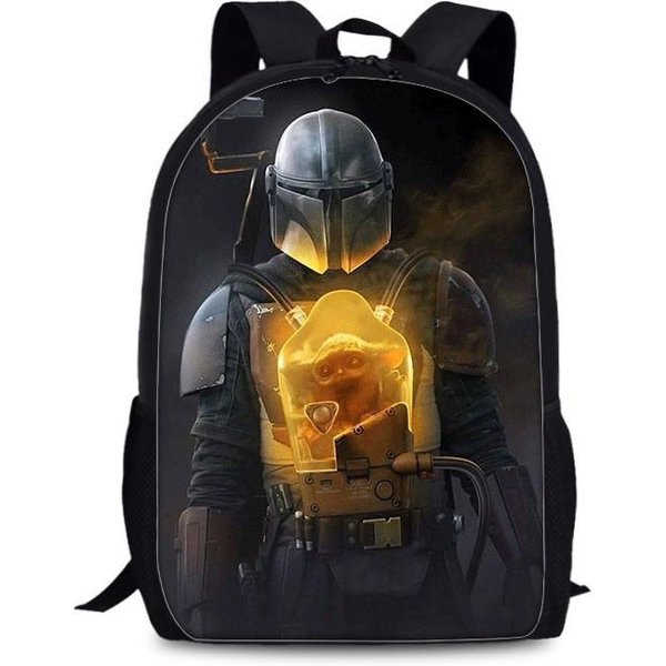 Plecak Mandalorian Dla Dzieci Z Nadrukiem Yody I Grogu, Nylonowy Plecak Na Co Dzień Do SzkołY I PodróżY Style G1-image