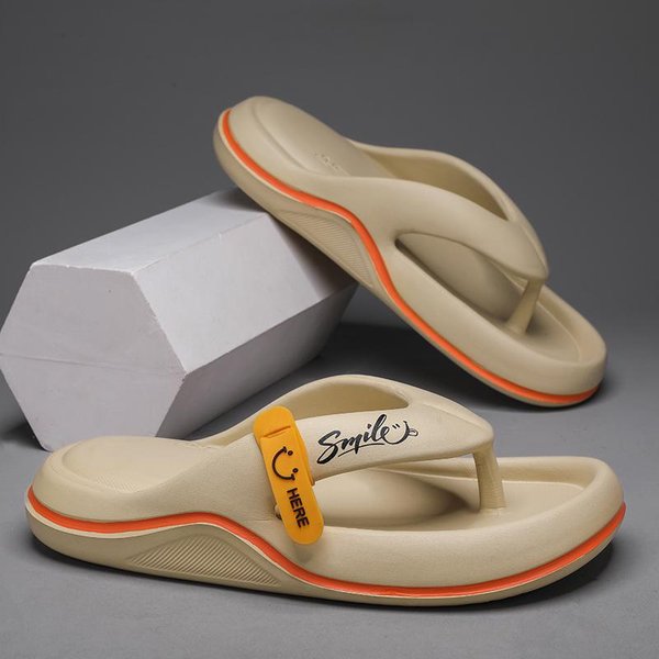 Chanclas Sandalias De Tanga Para Hombre Verano 2024 Nuevos Zapatos Para Hombre Suela Gruesa EVA Antideslizante Chanclas Deslizantes Zapatos Para Exteriores Interiores Parejas 36-37 Caqui-image