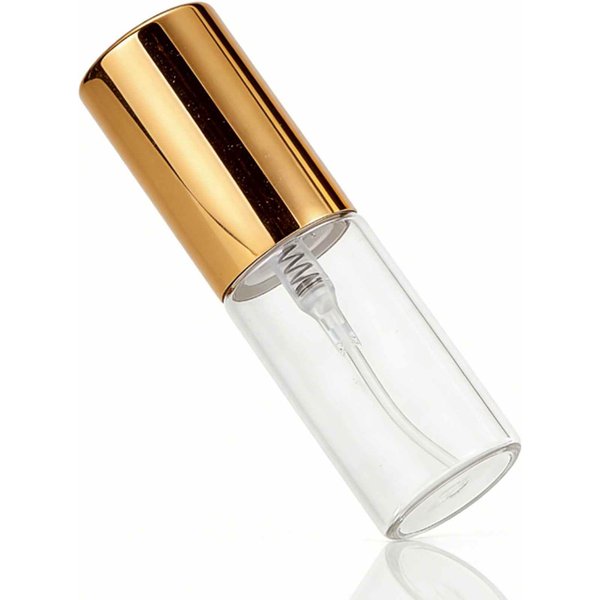50 Sztuk Mini Atomizery 5Ml PrzenośNe I Wielokrotnego UżYtku Przezroczyste Szklane Puste Butelki Na Perfumy Olejki Eteryczne ZłOte 5Ml Beige-image