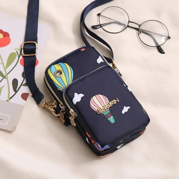 Casual Wodoodporne Nylonowe Torby Crossbody Damskie Messenger Torba Na Ramię Damskie MałE Torebki Na Telefon KomóRkowy Portfele Sportowe Torebki Saszetki Gray-image