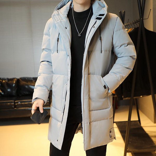Parka Larga De Invierno Para Hombre, Chaqueta CáLida Con Forro Polar, Abrigo Cortavientos Con Capucha, Parka TéRmica Acolchada De AlgodóN Grueso, Talla Grande 8XL Xxxxxl White-image