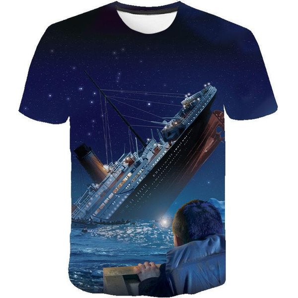 Titanic Film Drukowane 3D Koszulki MęSkie Damskie Codzienne Moda Streetwear Oversize KróTki RęKaw Koszulka MęSkie T-Shirty Topy Odzież MęSka M-image